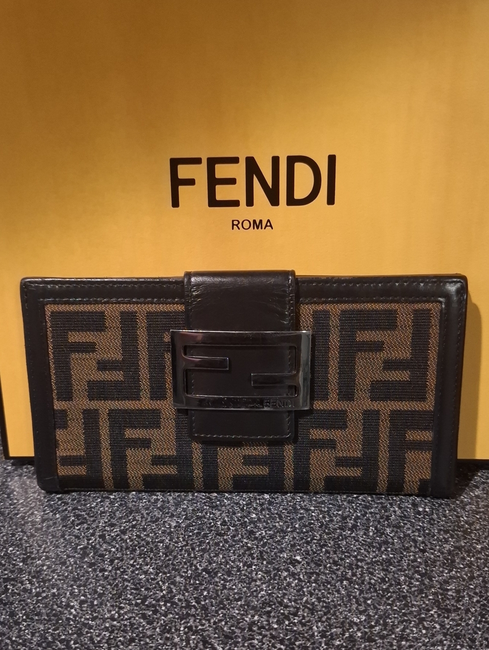 Fendi Zucca Monogram Flap Long Wallet